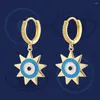 Dangle Earrings Turkish Evil Blue Eye Gold Color For Women Top Quality Good Lucky Hoop Modern Fashion Jewelry