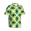 Camicie casual da uomo Camicia a maniche corte T-shirt con bandiera brasiliana Polo