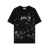 Heren T-shirts Designer Fashion Graffiti Splash-inkt Afdrukken Korte mouw T-shirt Zomerwas versleten Ruime letter Gedrukte Minimalistische veelzijdige top 530