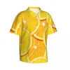 Men's Casual Shirts Short-sleeved Shirt Textures Lemon Slices Bright T-shirts Polo Tops