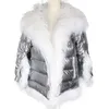 Women's Down Parkas Maomaokong Kvinnor Winter Jacket Coat Long Warm Silver Mongolia Sheep Fur Duck med naturlig verklig krage 231121