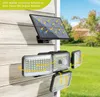 Solar Security 4 Head Integrated/Split Solar Indution Garage 288LED induktion Väggljus med infraröd fjärrkontroll