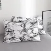 Sängkläder sätter Mirco Fiber Marble Printed Bedding Nordic Down Däcke Cover Set Double Bed Home Mjuk och bekväm 12 Pillow Case 231121