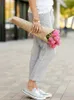 Kvinnor Pants Capris Spring Byxor Solid Color Cotton Linen Style Loose Casual Plus Size Drawstring Elastic Women Pants 230421