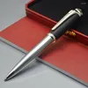 Limited Edition R Series Ballpoint Pen High Quqlity CA Silver Metal Ball Pens Office School Writing Stationery med Gem Top
