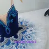 Palco desgaste vindo profissional de alta qualidade 12 camadas tamanho personalizado meninas adulto desempenho azul pássaro ballet tutu trajes