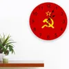 Wanduhren Flagge der UdSSR bedruckte PVC-Uhr, modernes Design, Wohnkultur, Schlafzimmer, stille Uhr, Uhr für Wohnzimmer