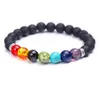 Hot selling natural stone colorful energy yoga bracelet 8mm bracelet volcanic stone bracelet