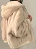 Women's Down Parkas Lamb Wool Coat for Women in Autumn and Winter Thickened Two Sided Cotton Jacket Hooded Top 231120