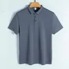 Men's Polos Casual Casual Camisa 190g Pima Algodão 160S Mercerizado Manga curta Men de camiseta de lapela Business Pure Tops Roupas masculinas