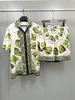 Högkvalitet Summer Mens Tracksuit Stylish Printed Single Breasted European Size Luxury Designer Shirts and Shorts Suit