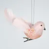 Décorations de Noël Simulation mousse plume oiseau mini décoration artificielle rose animal arbre pendentif famille mariage 231121