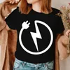 Kadın Tişörtleri Elektrikçi Tel Flash Komik T-Shirt Grafik Tees Üstler Kadın Tshirt Gömlek Moda Sokak Giyim Günlük Kadın