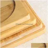 Mats Pads Square Wooden Bamboo Drink Coasters Unfinished Wood Circle Cup Home Kitchen Office Table Decoration Lx1955 Drop Delivery Dhdfy