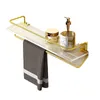 Étagères de salle de bain Étagère de salle de bain Support de rangement mural avec porte-serviettes Acrylique Transparent Organisateur Étagère Accessoires de salle de bain 230421