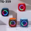 New LED Light Home Decorating cube Speaker BT Wireless High Power 7W Mini Bass Speakers TG359 RGB light lightweight