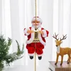 Julleksakstillbehör 9Inch Santa Claus Climbing Rope Toy Christmas Ornaments Gift Electric Climbing Ladder Santa Claus Doll Toys With Music 231121