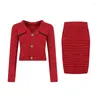 Robes décontractées Costume deux pièces en laine pour femmes Robe rouge Plaid Top Jupe une pièce Style coréen Élégant Rétro Robes