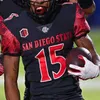 Anpassad San Diego State Aztecs Football Jersey 68 Myles Cheatum 65 Cameron Thomas 45 Jesse Matthews 9 Ryan Agnew 28 Marshall Faulk College Blank Football Jersey