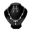 Necklace Earrings Set Bridal And Earring Women Rhinestones Pendant Fashion Hair Accessory For Party Holiday