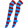 Носки чулочно-носочные изделия косплей женские выше колена в полоску с принтом до бедра, хлопок, 27 цветов, милые милые чулки выше колена больших размеров 231120