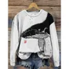 Women's Sweaters Women Sweatshirt Ocean Creature Pattern Pullover For Female O Neck Oversized Sweater Fashion Casual Long Sleeve Streetwear 231120