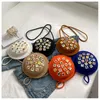 Evening Bags Solid Color Single Shoulder Small Round Bag Crowd Design Unique Personality Knitting Fashion Cross Body Girl