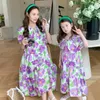 Família combina com roupas de verão Mamãe e filha Vestidos florais Família combinando roupas mãe e menina vestido igual para mulheres roupas de flores 230421