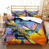 Beddengoed stelt Fighter Duvet Cover Aircraft Print Coverter Military Airplane Set 2/3PCS Quilt