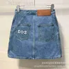 Women's Jeans Designer High Quality Spring/summer 2023 New Luojia Back Pocket Embroidered Leather Brand Oblique Zipper Denim Skirt for Women VTPT