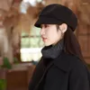 Visors Vantage Winter Octagonal Hat Woman's Outdoor Autumn Visor Cap Koren Solid Colors Painter Ladies Casual Daily Beret