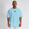 Mens TShirts Oversized Fit Tshirt Men Dropped Shoulder Half Sleeved T Shirt Summer Fitness Mesh Loose Basketball Jersey Gym Clothing 230420