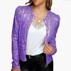 Kvinnors jackor bling lyxuppmärksamhet mode kappa glittrande glitter kort blazer slätfodrad kvinnor sexig klubbfest paljettjacka