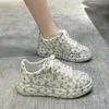 Dress Shoes 2023 Autumn Leather Women Shoes New Style Fashion Pink Platform Shoes Ins Platforms Sneakers Tide Shine Bling Rhinestone Shoes J231121