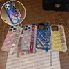 Polsbandje telefoonhoesje Designer iPhone-hoesje voor iPhone 15 Pro Max hoesjes Apple iPhone 14 Pro Max 13 12 11 15 Plus 14 Plus hoesje Merkgradiënt Glitter Mobiele hoes