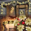 クリスマスの装飾510キラキラした人工花の木の飾りの歌詞の花輪とパーティーの装飾231121