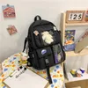 Schooltassen 2023 Koreaanse preppy backpack waterdichte nylon student rugzakken voor tieners meisjes jongens schattige kawai stijl