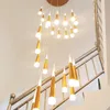 Pendant Lamps Modern Staircase Chandelier For Duplex Living Room Apartment Bedroom Nordic Restaurant Kitchen Loft Rotating Long ChandelierPe