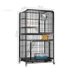 Cat Carriers Modern Wrought Iron House Indoor Household Large Capacity Cages Two Layers Luxury Villa Free Space Pet Dog Cage