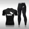 Zestawy biegowe Zestaw Kompresyjne Jogging Leggingi koszula męskie ubranie męskie męskie odzież sportowa Szybkie suche rajstopy fitness trening 4xl
