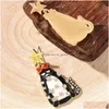 Charm europäische und amerikanische grenzüberschreitende Mode neue Cartoon Weihnachtskätzchen Ohrringe lange weiße Diamant Tropfen Lieferung Jewelr Dhgarden Dh42M