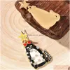 Charm European And American Crossborder Fashion New Cartoon Christmas Kitten Earrings Long White Diamond Drop Delivery Jewelr Dhgarden Dh42M