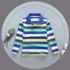 Polos Polo Shirt dla dzieci ubrania wierzchołki kolorowe paski z kołnierzem z jesienią długie rękawy Polos Baby Boy Camisetas Boys koszule Teen 3T-15T 231121