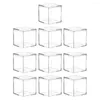 Present Wrap 10st Square Cube Candy Boxes Clear Party Favor Small Box smycken lagringsbehållare med lock för display