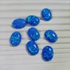 Loose Gemstones Lab Creat Oval Opal OP05 16x12mm Dark Blue Fire Flatback Cabochon Beads Synthetic Stone For Jewelry