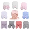 Hårtillbehör Fashion Shining Rhinestone Stripe Bow Hat Soft Cotton Spädbarn Småbarn Caps Baby Sticked Bonnet Children Winter Warm Headwear