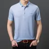 Polos de los hombres Ymwmhu Moda Suelta Hombres Polo Camisa Azul Delgada Verano Polo Streetwear Moda Ropa Masculina Streetwear Tops Ropa 230421