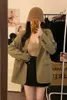 Kadınlar Suits Unxx 2023 Gelişiyor Benzersiz tasarım uzun kollu blazer orta uzunlukta gevşek uyum ve zayıflama açık ceket dişi ceket