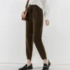 Calças femininas 2023 outono cashmere moda all-match harem núcleo fio de malha solta leggings espartilho lã