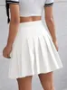 Skirts Preppy Style High Waist Solid Pleated Mini Women Summer Spring Korean Fashion Cute White Aline Y2k Skort Clothes 230420